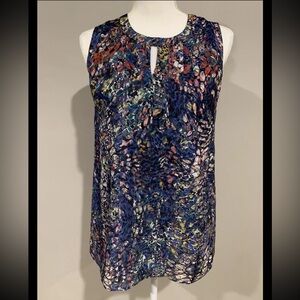 Cabi Size XS Blue Stained Glass Keyhole Tank Swing Top Abstract Style 3093